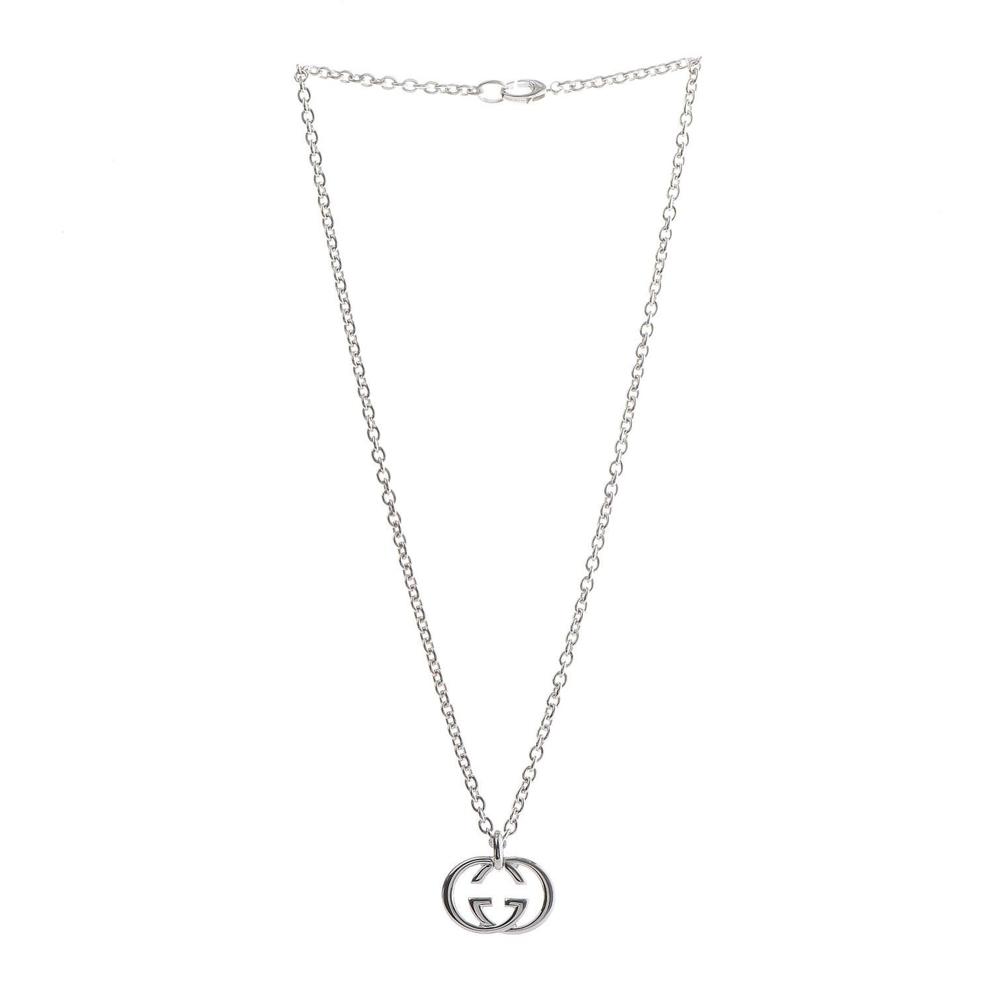 Sterling Silver Britt Interlocking GG Pendant Necklace
