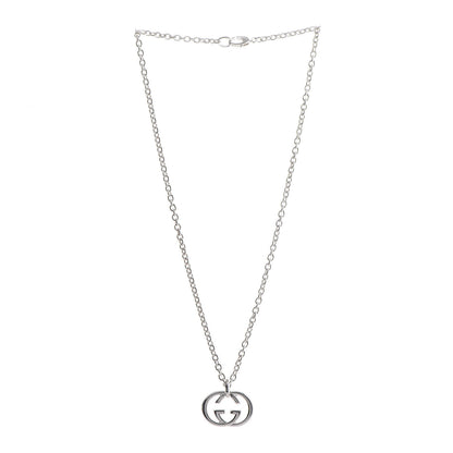 Gucci Sterling Silver Britt Interlocking GG Pendant Necklace 3 of 5