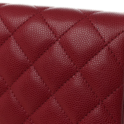 Chanel Caviar Quilted Flap Clutch Red 8 of 9