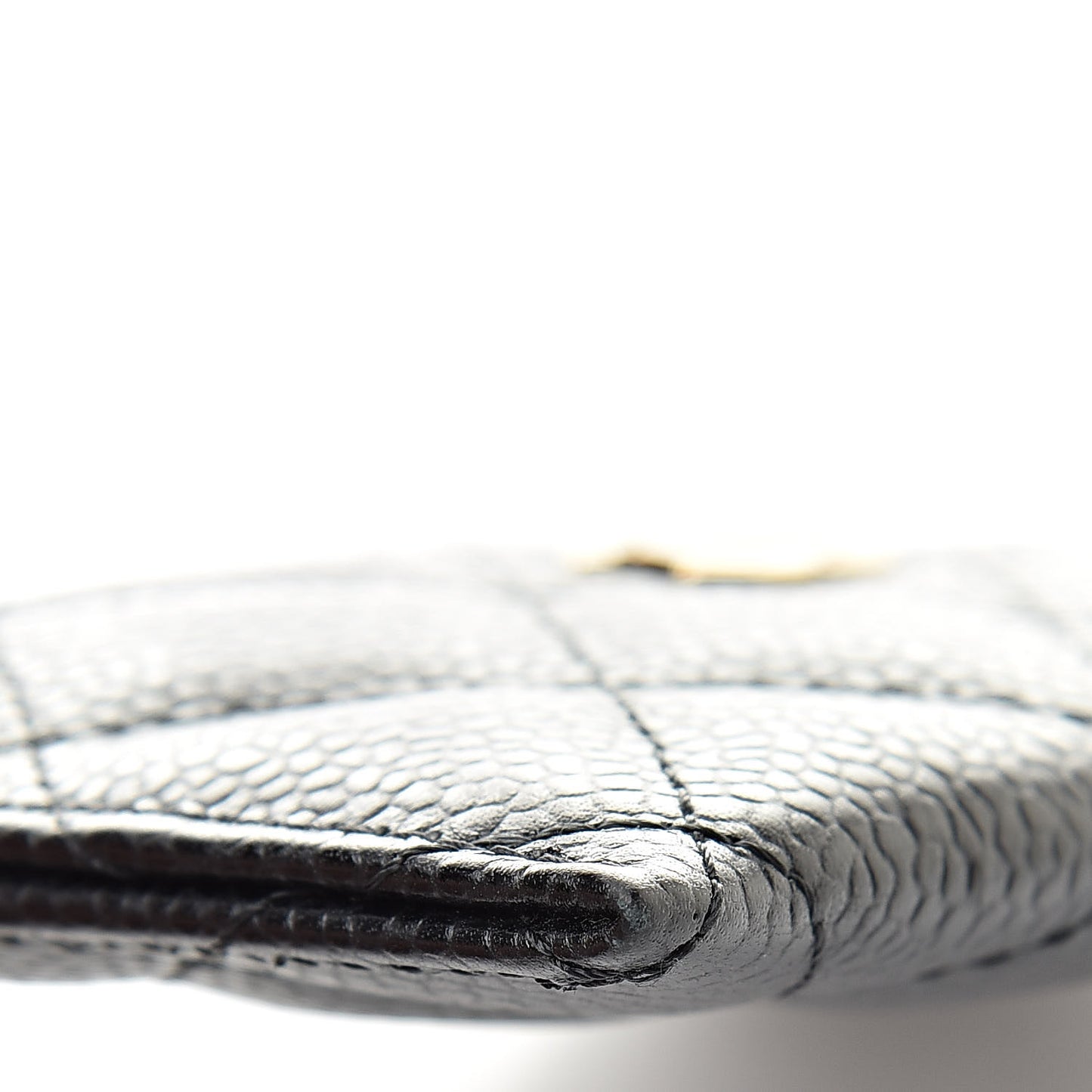 Caviar Quilted Card Holder Black