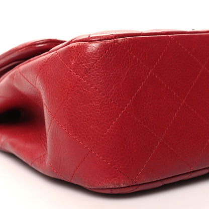Chanel Caviar Quilted Jumbo Double Flap Red 9 of 17