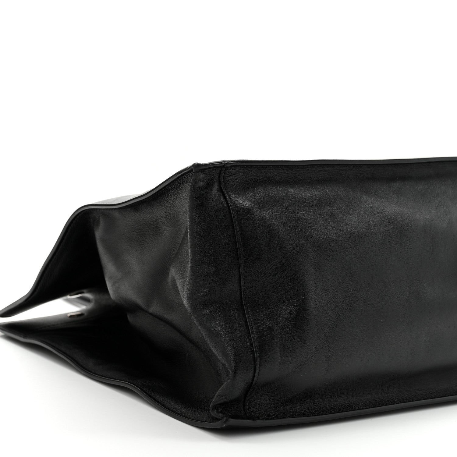 Saint Laurent Smooth Calfskin Rive Gauche Small Tote Black 9 of 10