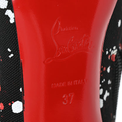 Christian Louboutin Toile Splash So Kate Booty 100 Ankle Boots 37 Black 6 of 6
