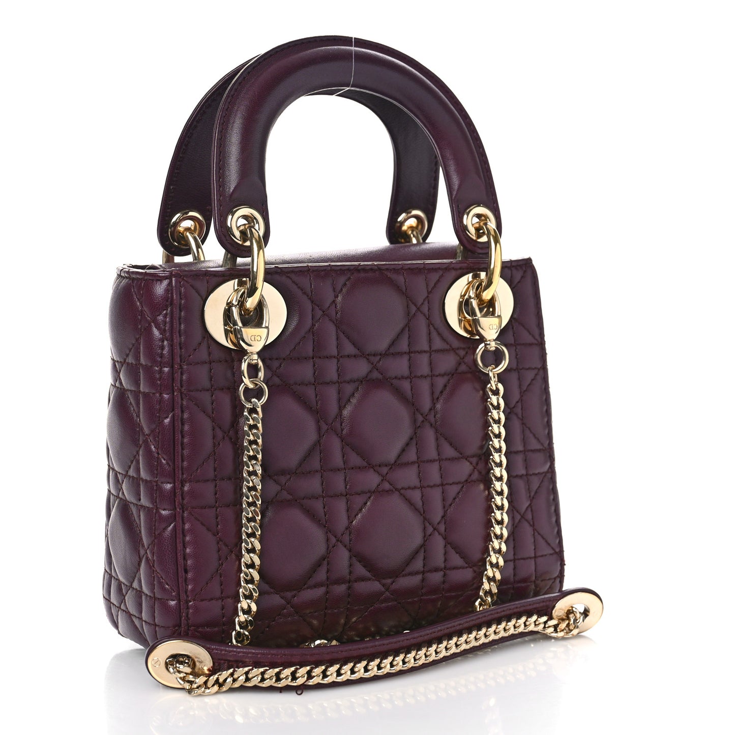 Lambskin Cannage Mini Lady Dior Plum