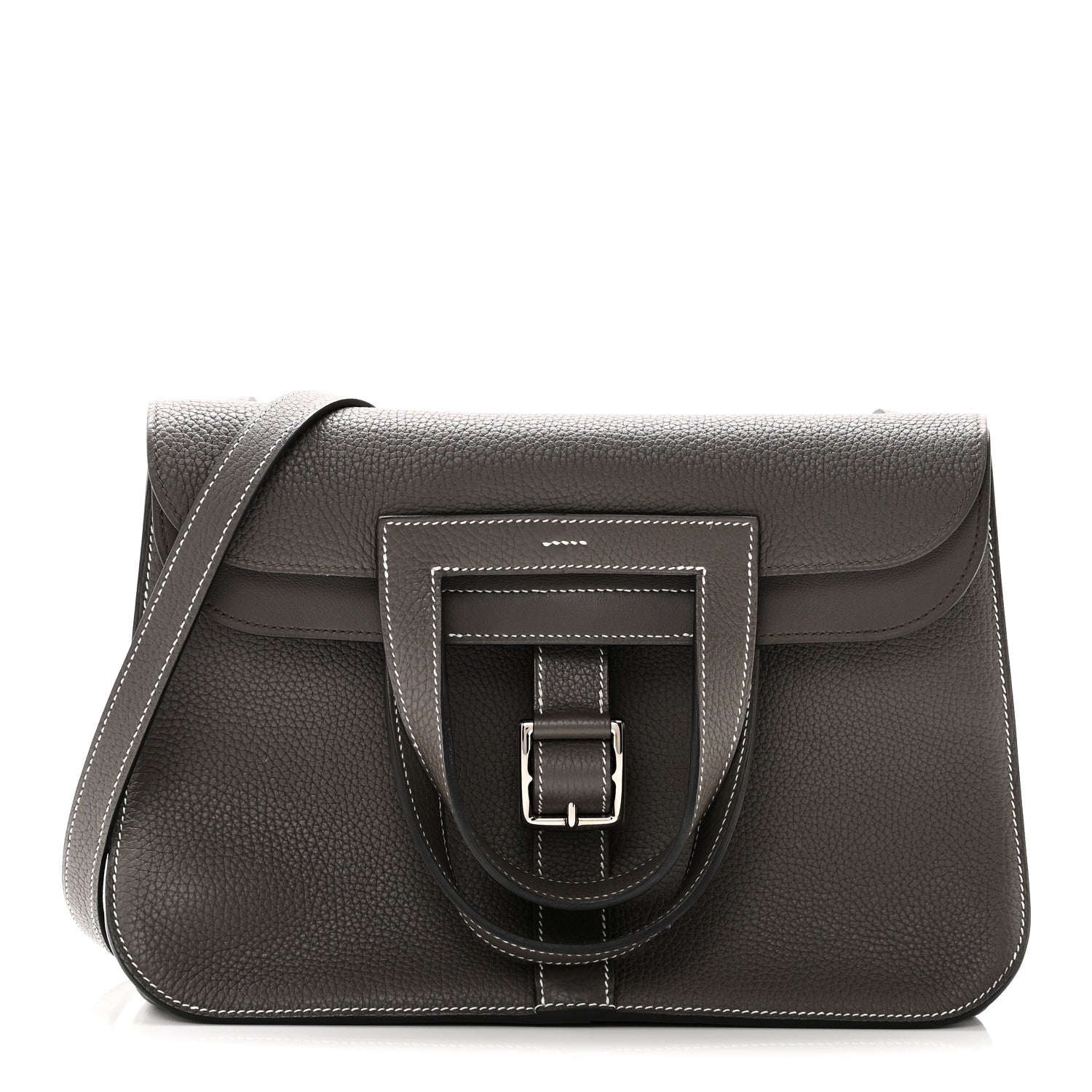 Hermes Taurillon Clemence Halzan 31 GM Etain 8 of 11