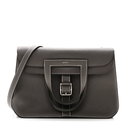 Hermes Taurillon Clemence Halzan 31 GM Etain 8 of 11