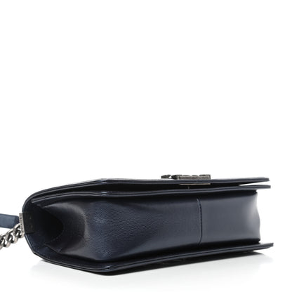 Chanel Metallic Caviar Quilted Medium Boy Flap Dark Blue 3 of 4