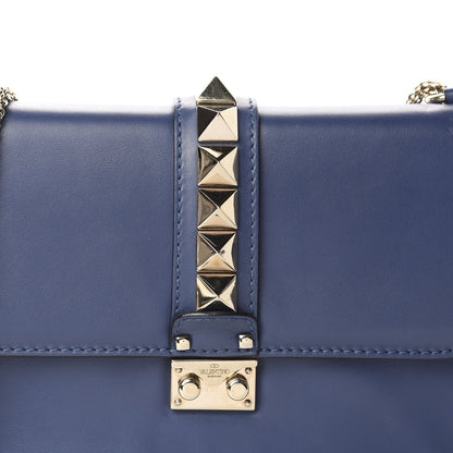 Valentino Garavani Vitello Medium Glam Lock Rockstud Flap Indigo 10 of 11