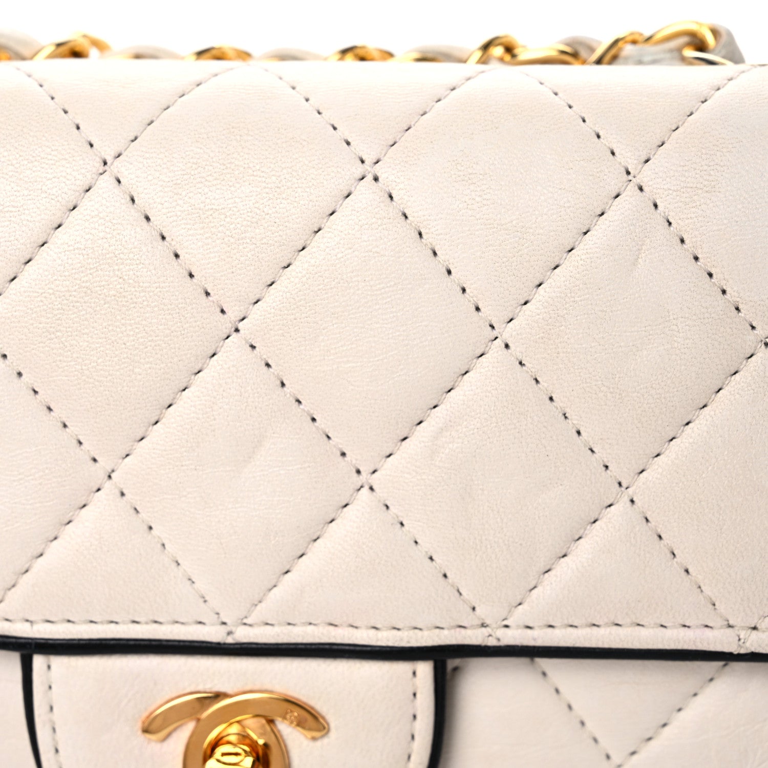 Chanel Lambskin Quilted Mini Square Flap White 17 of 17