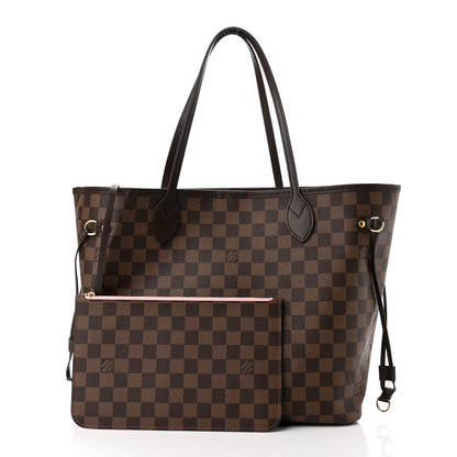 Louis Vuitton Damier Ebene Neo Neverfull MM Rose Ballerine 1 of 10