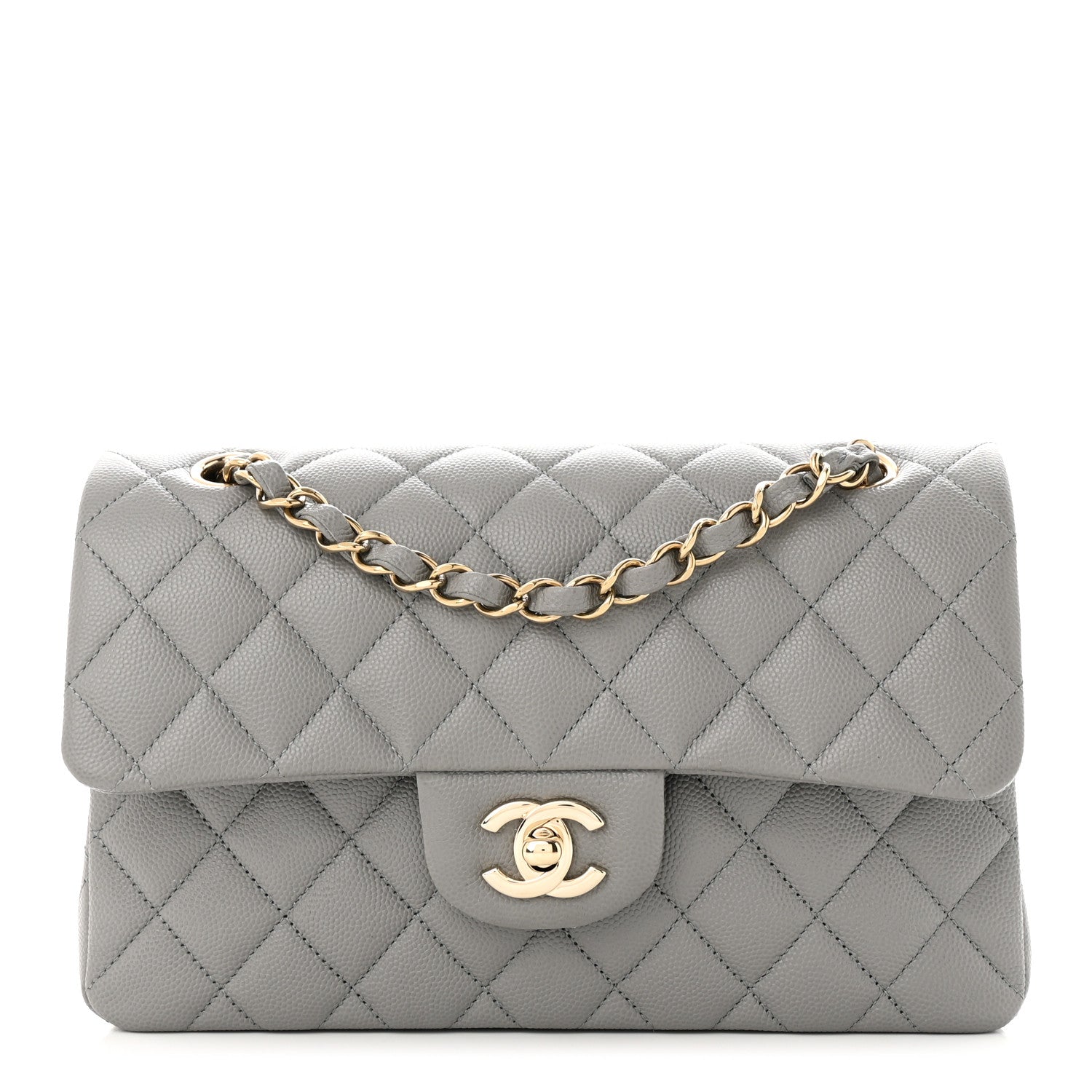 Chanel Caviar Quilted Small Double Flap Grey 1 of 11