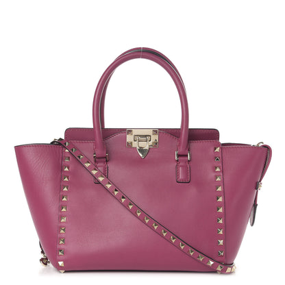 Valentino Garavani Vitello Small Rockstud Double Handle Tote Deep Cyclamin 1 of 17