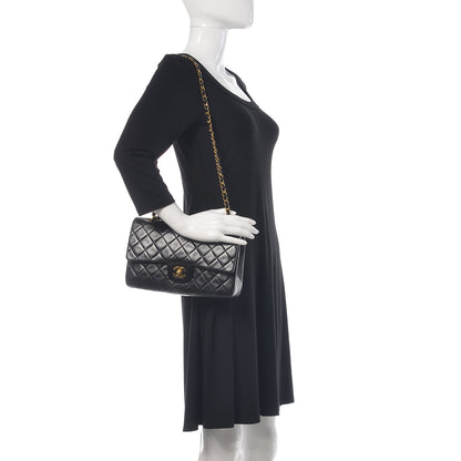 Chanel Lambskin Quilted Medium Double Flap Black 2 of 15