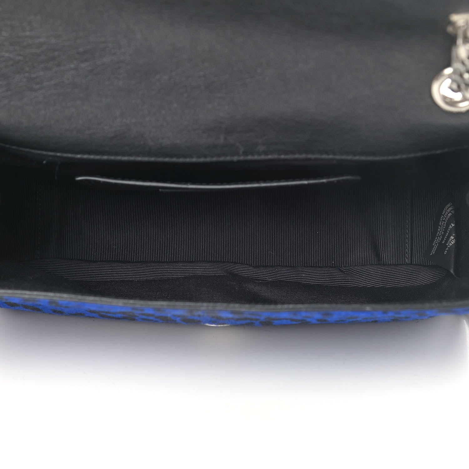 Saint Laurent Pony Hair Calfskin Monogram Leopard Print Medium Punk Chain Bag Blue 4 of 5
