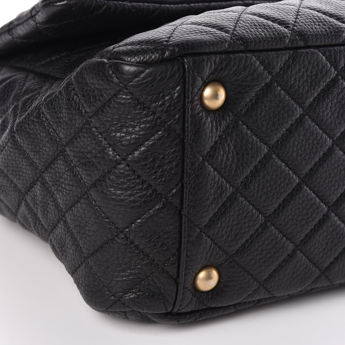 Calfskin Quilted XXL Travel Flap Bag Black