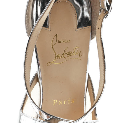 Christian Louboutin Dentelle Jacquard Strass Twistissima 85 Pumps 39.5 Silver 7 of 7