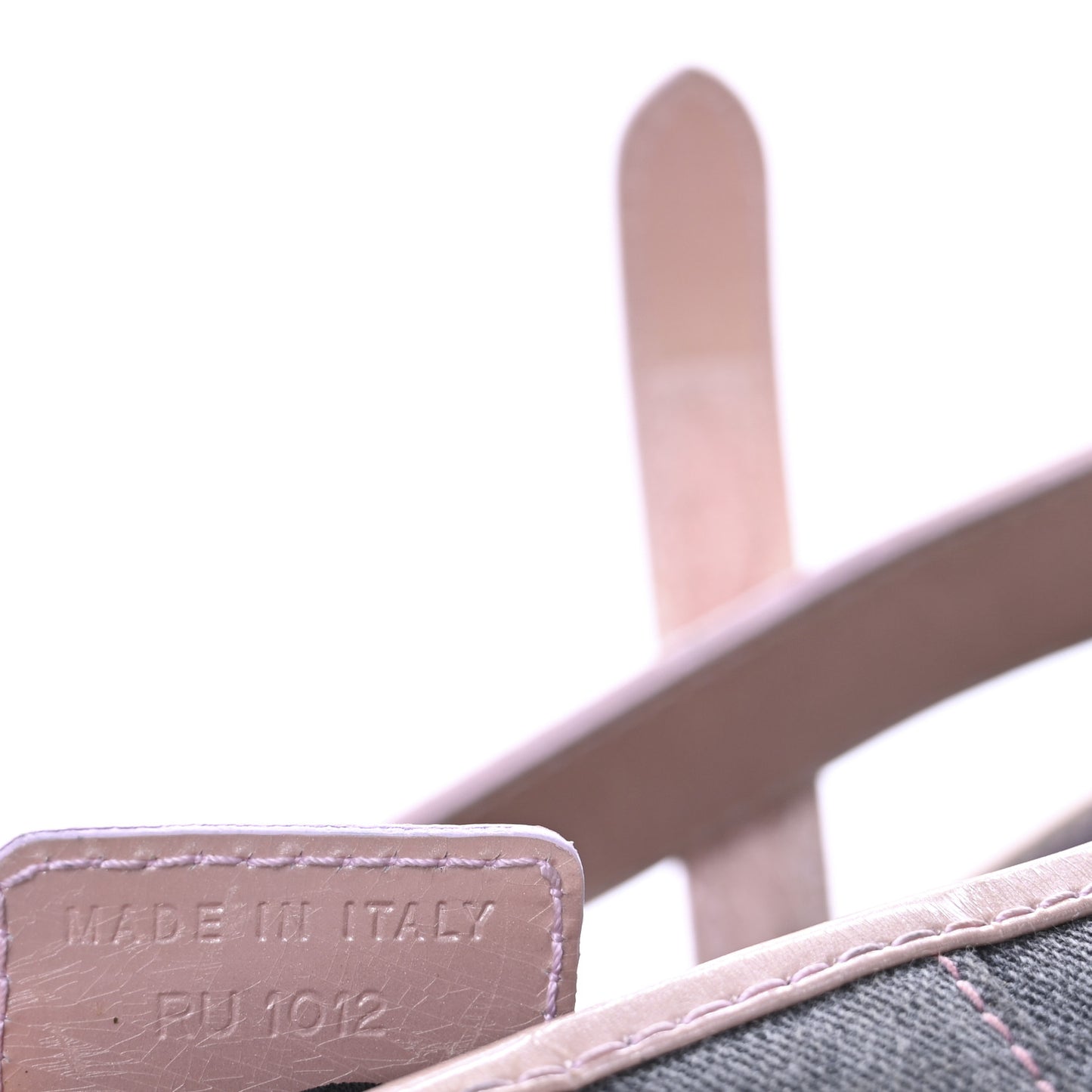 Patent Denim Jeans Saddle Saddle Bag Grey Pink
