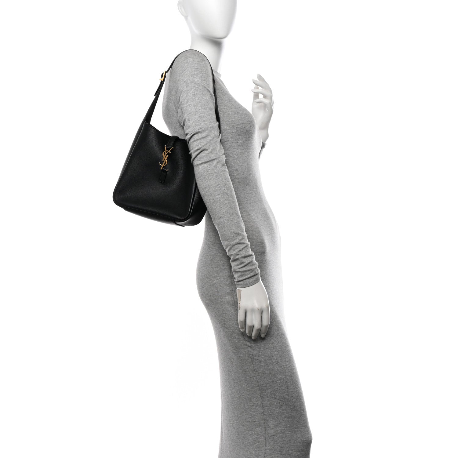 Saint Laurent Smooth Calfskin Small Le 5 A 7 Soft Hobo Black 2 of 11