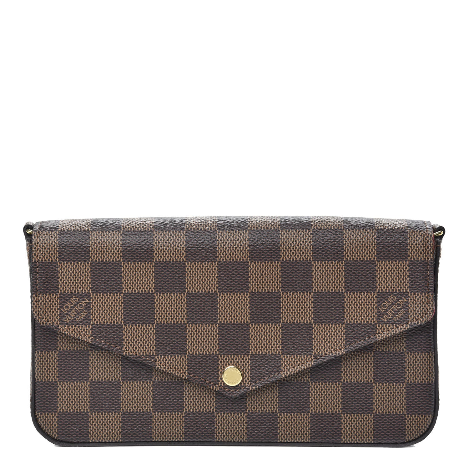Louis Vuitton Damier Ebene Pochette Felicie Chain Wallet 1 of 8