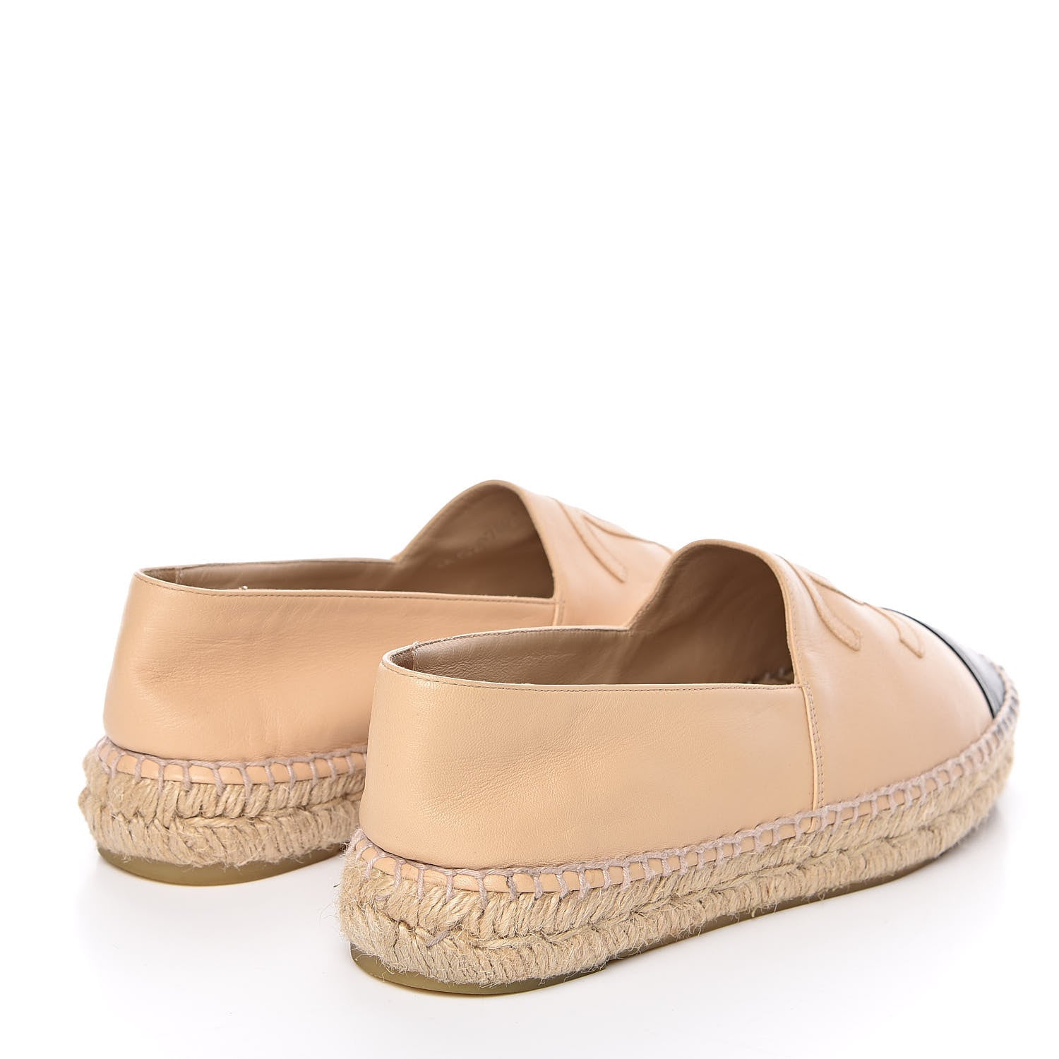 Chanel Lambskin CC Espadrilles 40 Beige Black 4 of 11