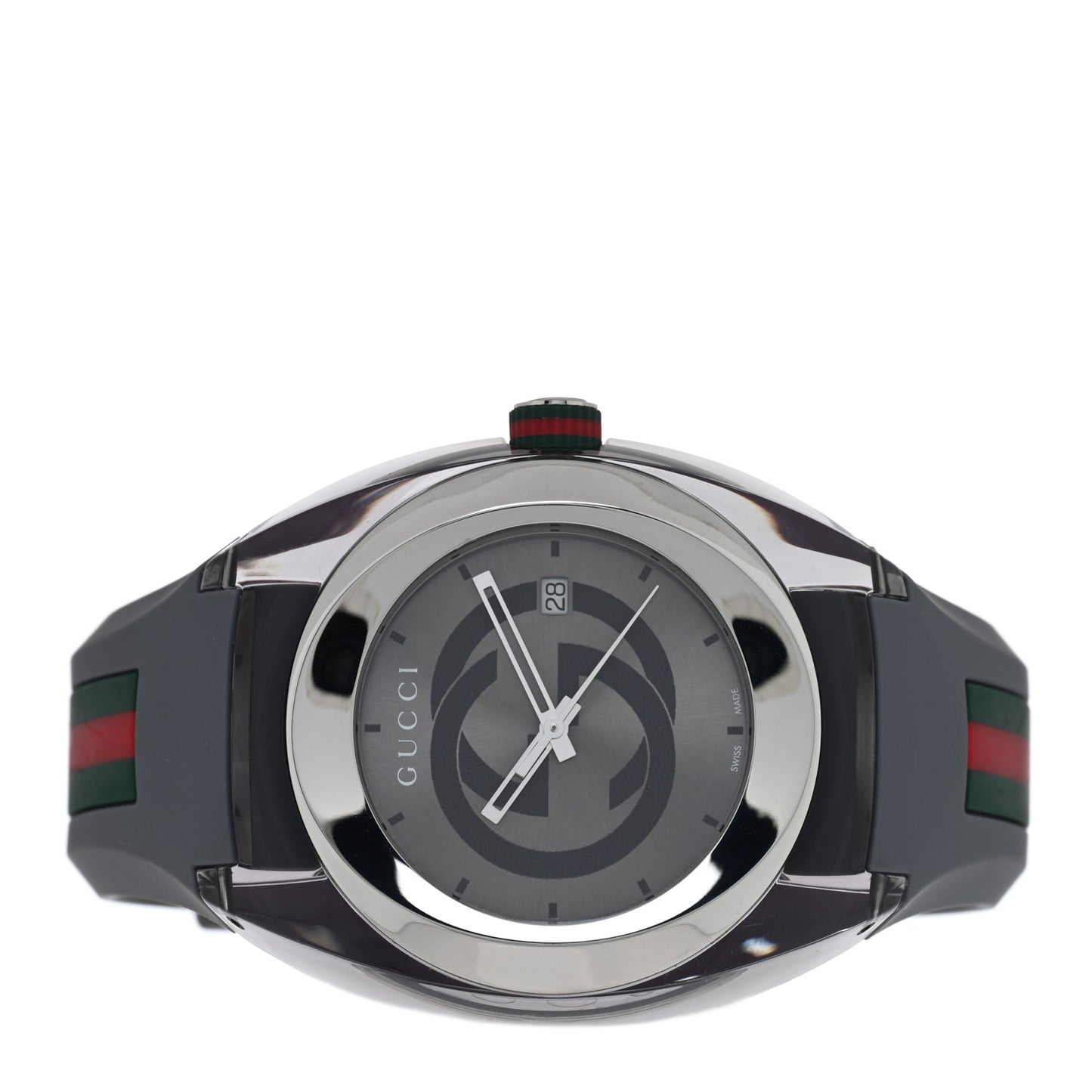 Stainless Steel Rubber 46mm Sync Web Quartz Watch Grey