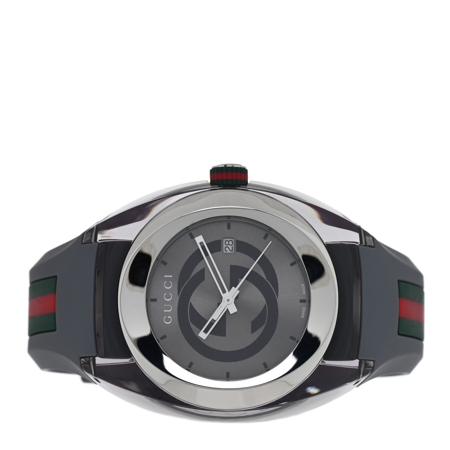 Gucci Stainless Steel Rubber 46mm Sync Web Quartz Watch Grey 2 of 4