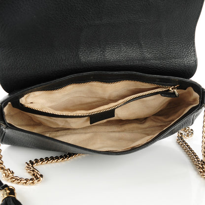 Gucci Pebbled Calfskin Medium Soho Flap Crossbody Black 10 of 14