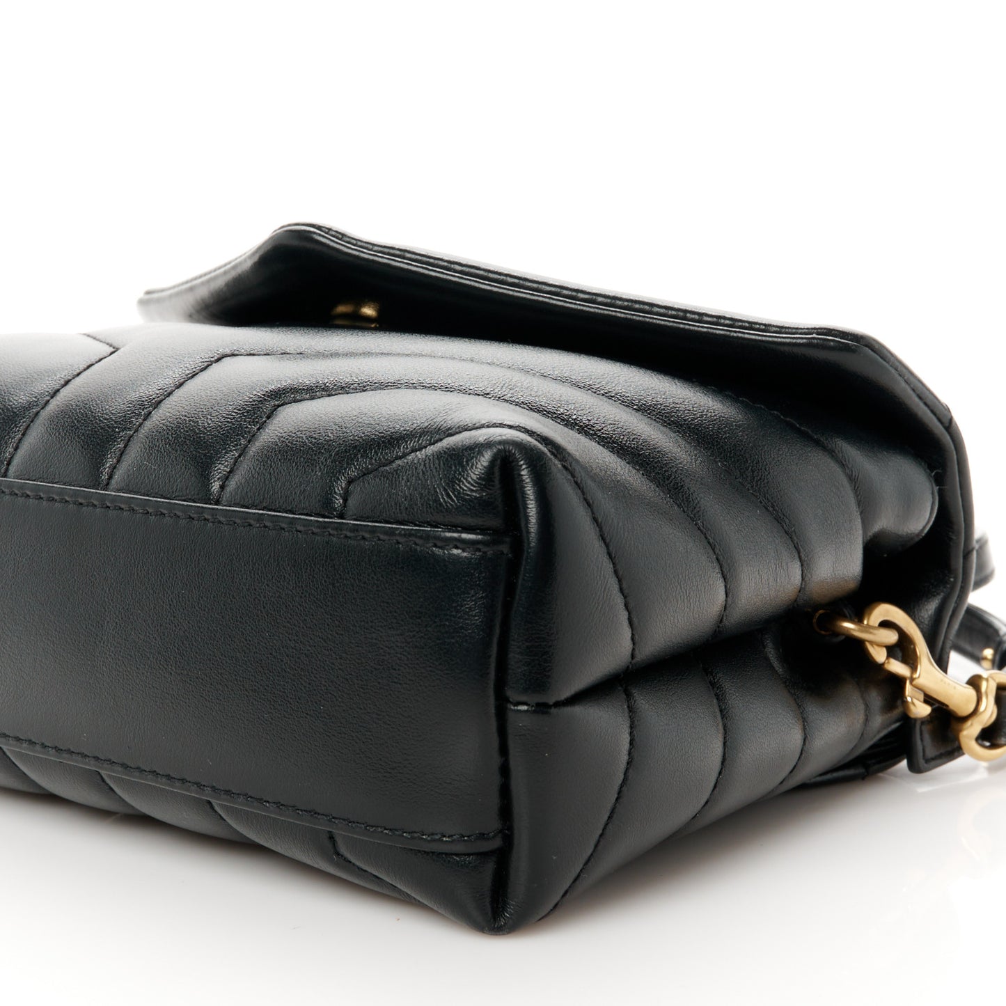 Calfskin Y Quilted Monogram Toy Loulou Crossbody Bag Black