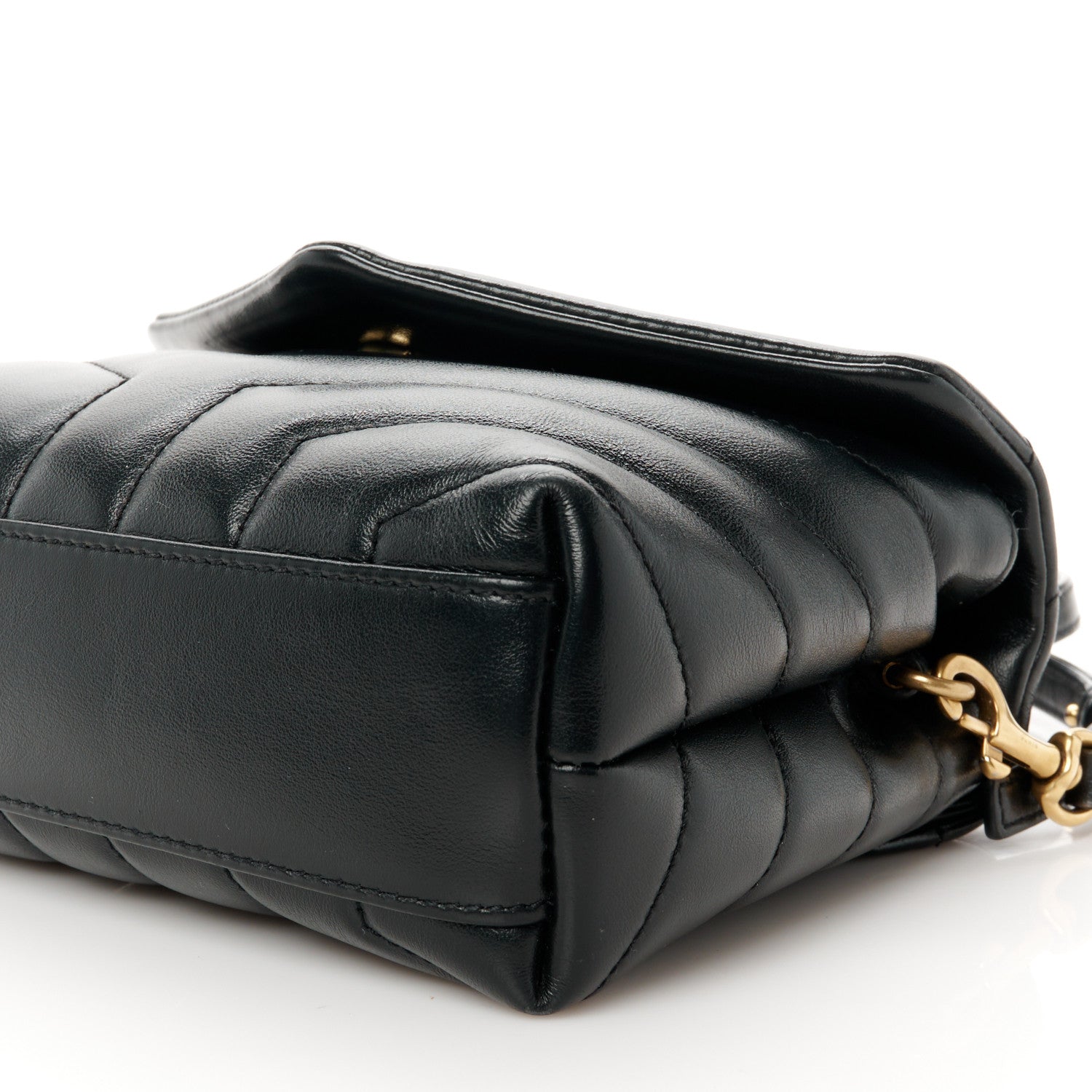 Saint Laurent Calfskin Y Quilted Monogram Toy Loulou Crossbody Bag Black 11 of 12