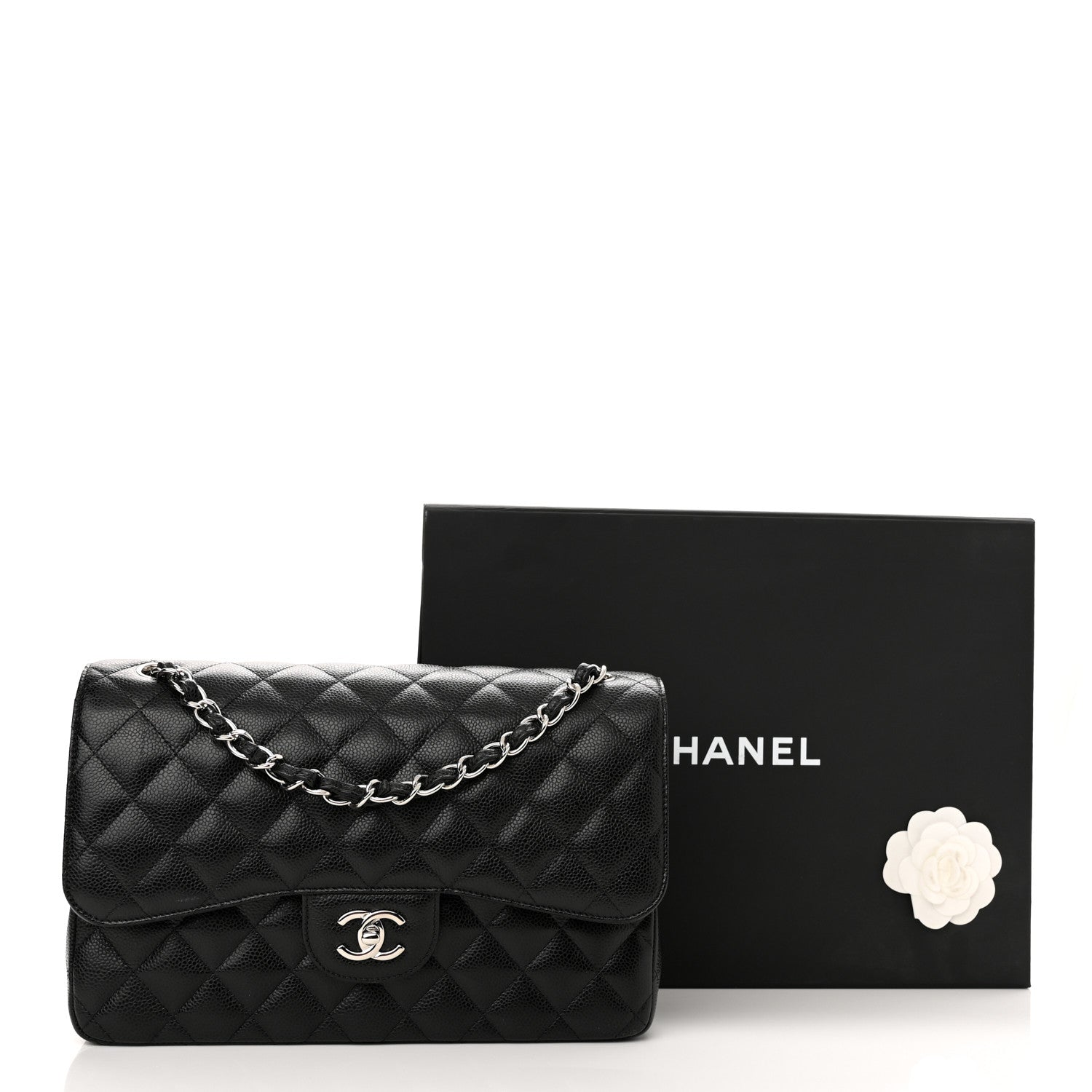 Chanel Caviar Quilted Jumbo Double Flap Black 11 of 11