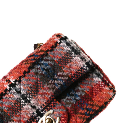 Chanel Tweed Quilted Mini Rectangular Flap Red Multicolor 13 of 18