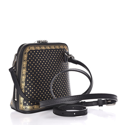 Gucci X SEGA Calfskin GUCCY Stars Mini Dome Shoulder Bag Black Gold 3 of 10