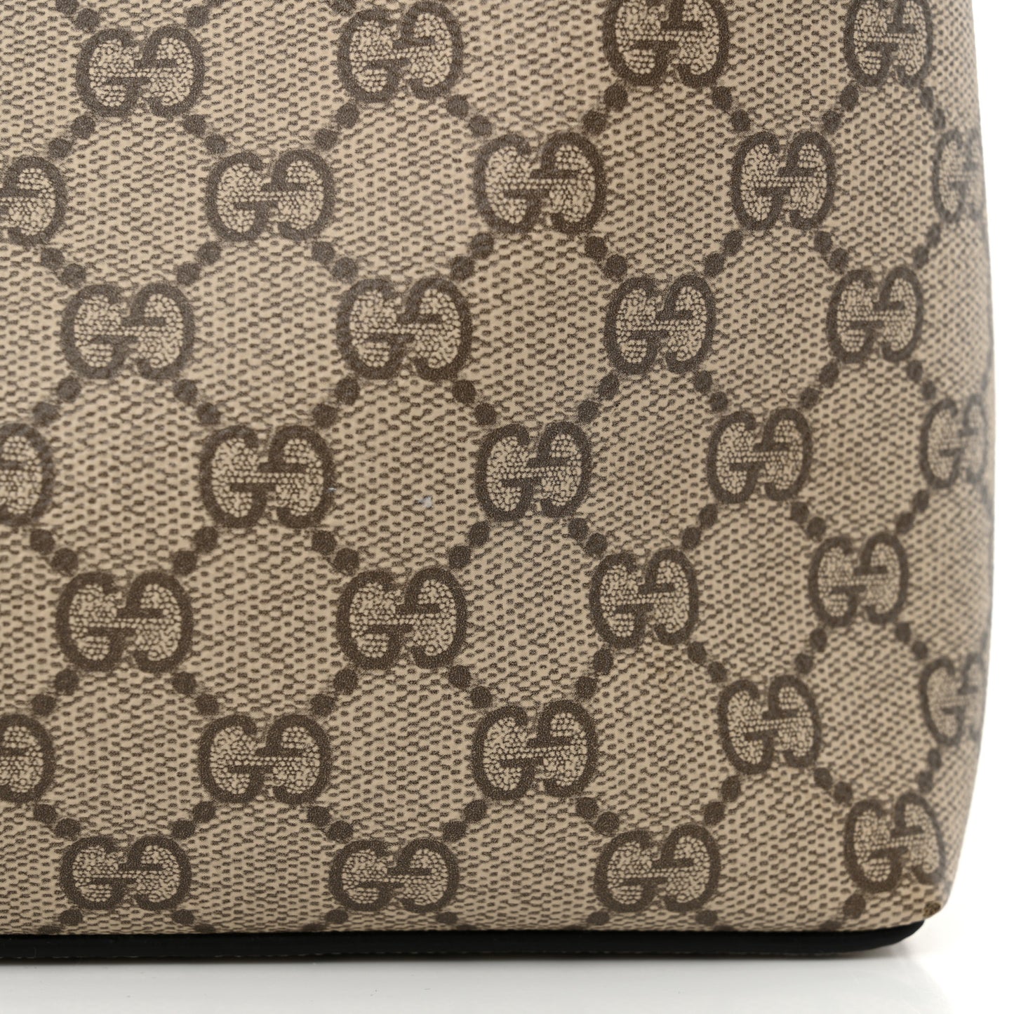 GG Supreme Monogram Medium Emblem Bucket Bag Beige Dark Brown Black