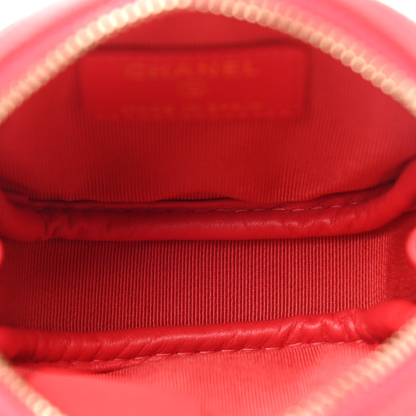 Caviar Quilted Zip Around Classic Coin Purse Red