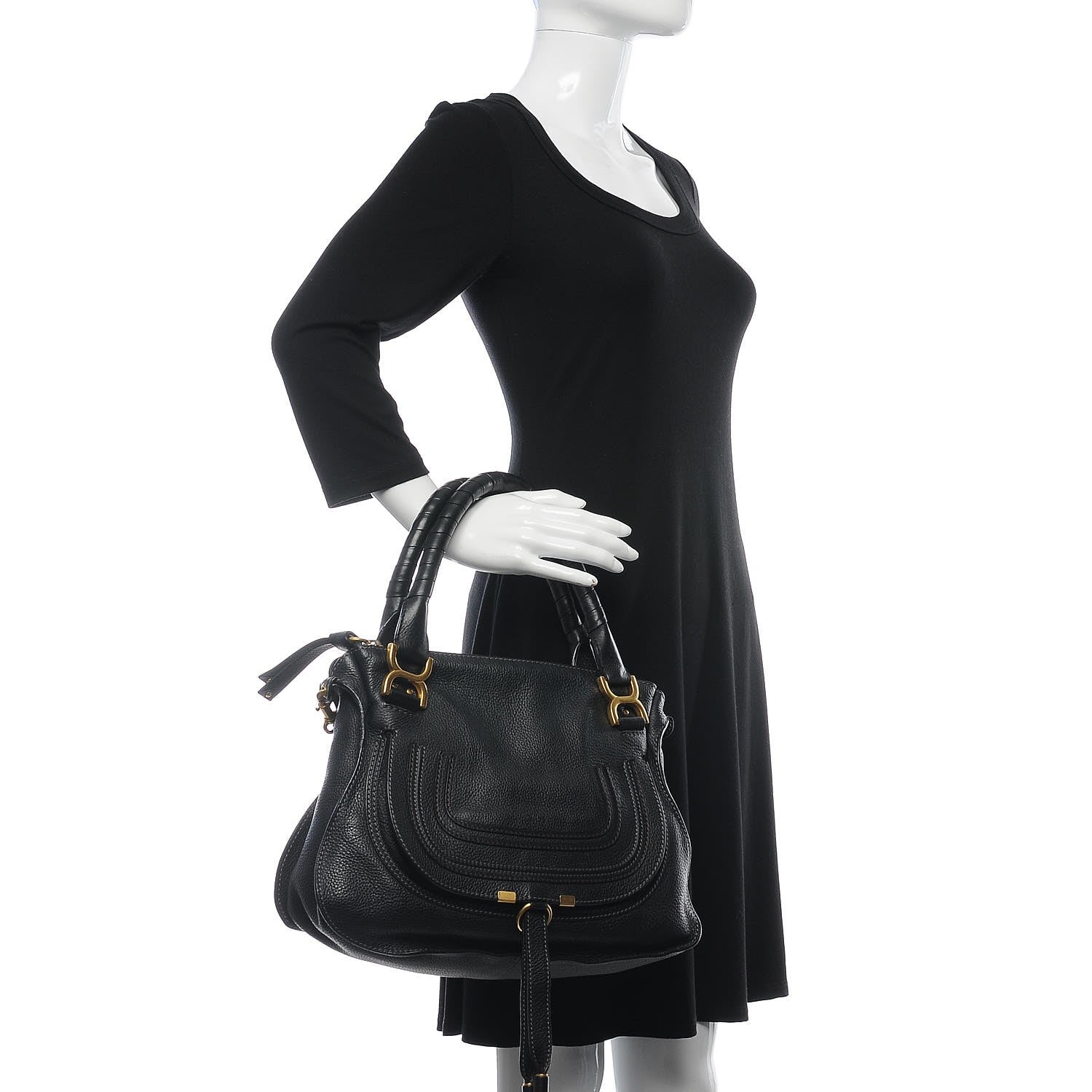 Chloe Calfskin Medium Marcie Satchel Black 5 of 14