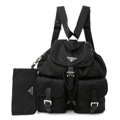Prada Tessuto Nylon Saffiano Medium Backpack Black 1 of 10