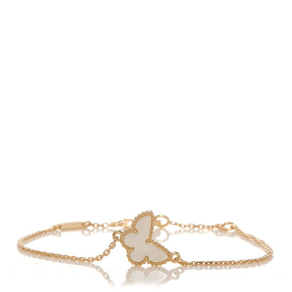 Van Cleef & Arpels 18K Yellow Gold Mother of Pearl Sweet Alhambra Bracelet 3 of 9