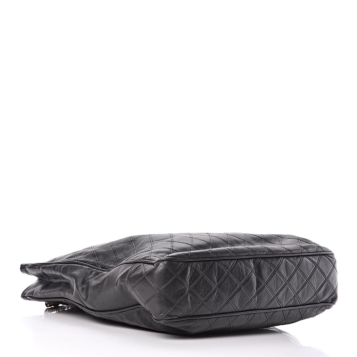 Lambskin Stitched Shopper Tote Black