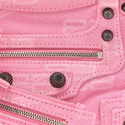 Balenciaga Denim BB Monogram Neo Cagole Handbag XS Pink 8 of 12