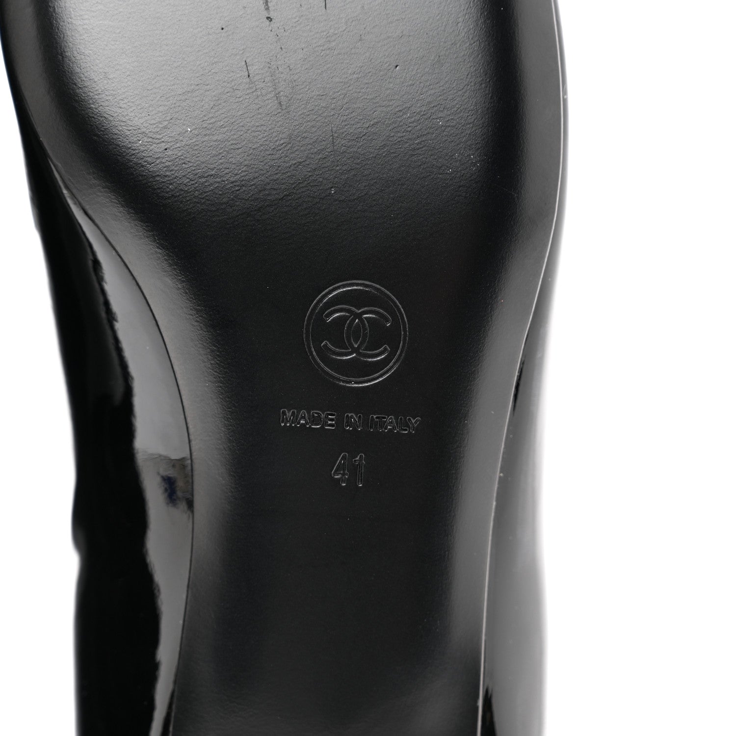 Chanel Patent Calfskin Pearl CC Loafers 41 Black 6 of 9