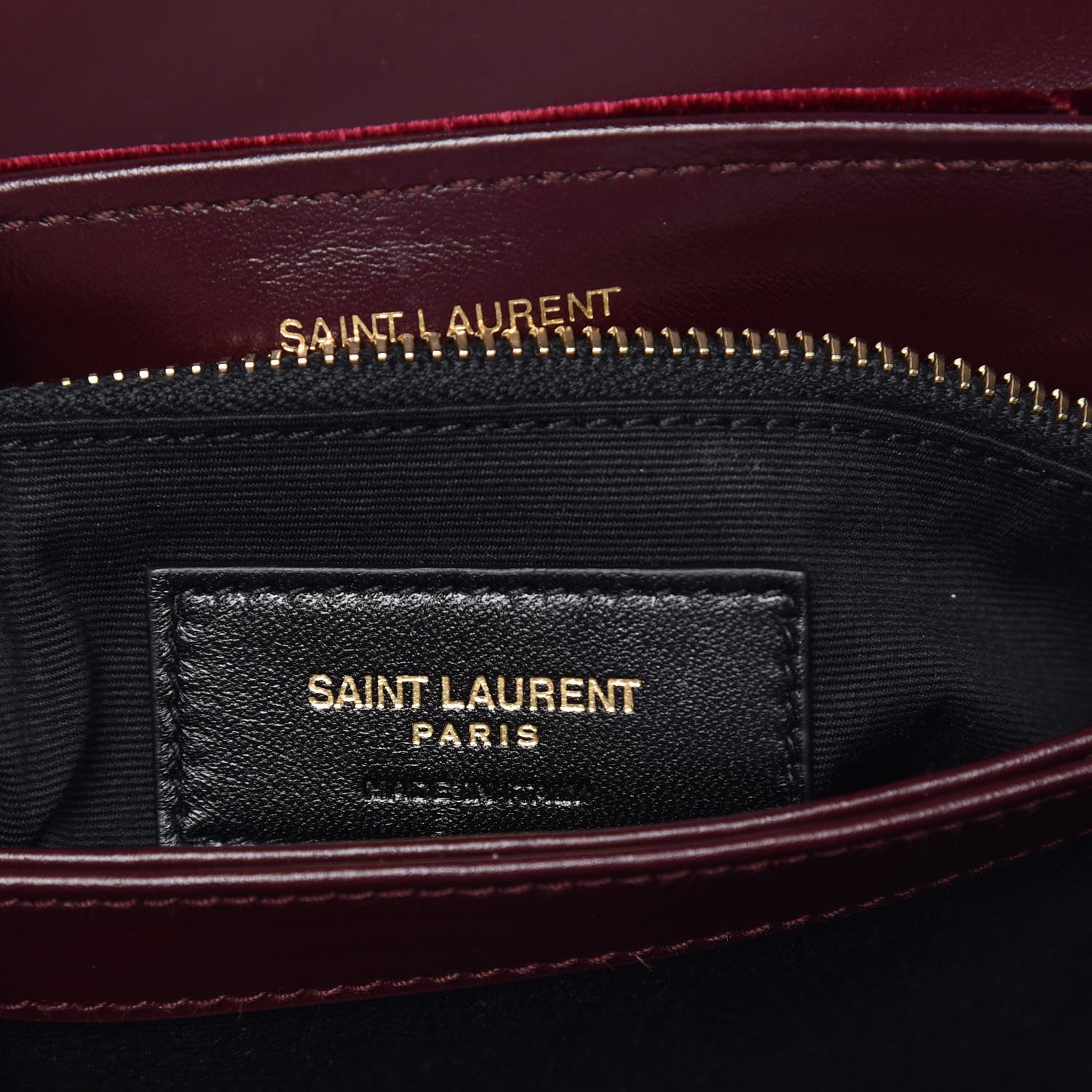 Saint Laurent Velvet Y Quilted Monogram Toy Loulou Crossbody Bag French Burgundy 6 of 8