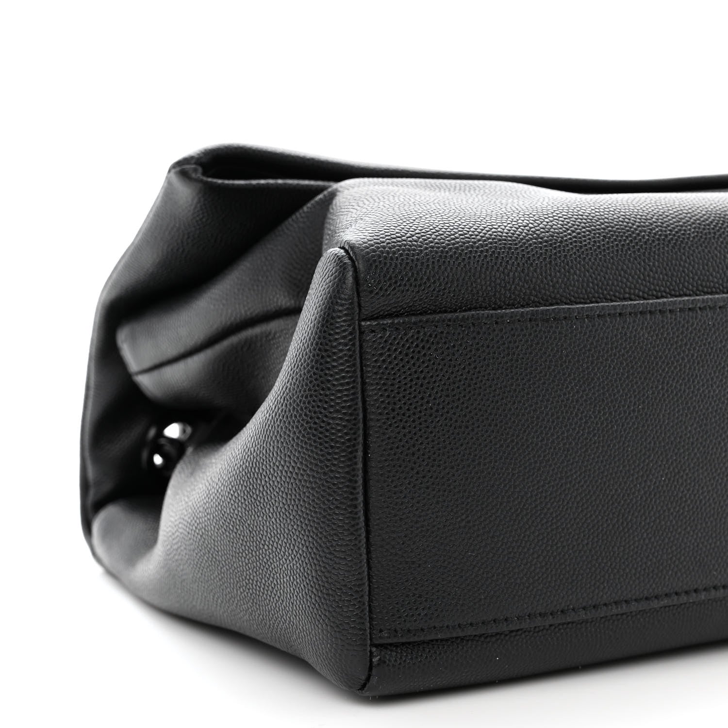 Saint Laurent Grain De Poudre Medium West Hollywood Monogram Fold-Over Black 9 of 10
