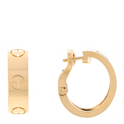 Cartier 18K Yellow Gold 5.5mm LOVE French Clip Hoop Earrings 1 of 5