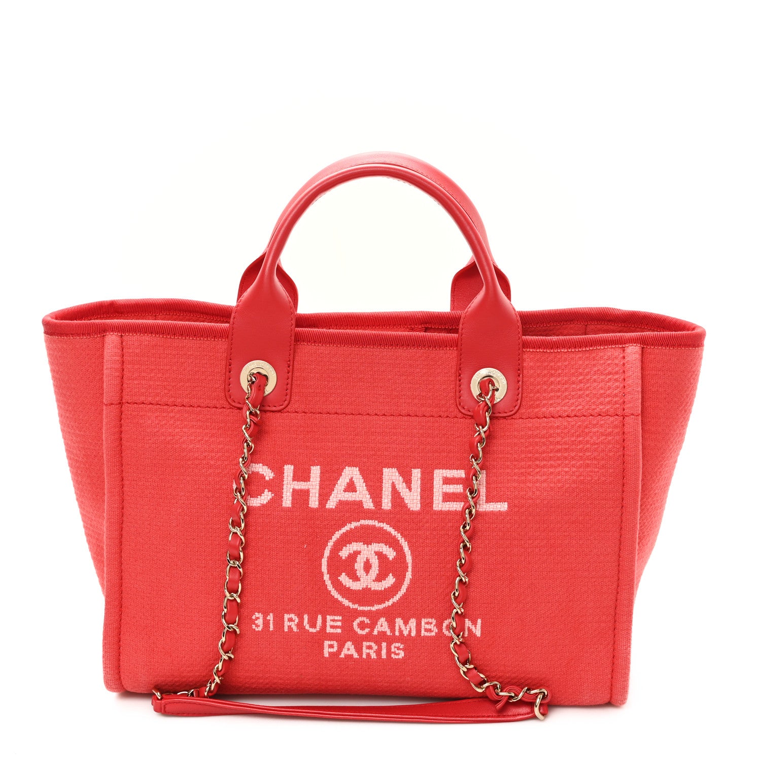 Chanel Mixed Fibers Small Deauville Tote Red 1 of 12