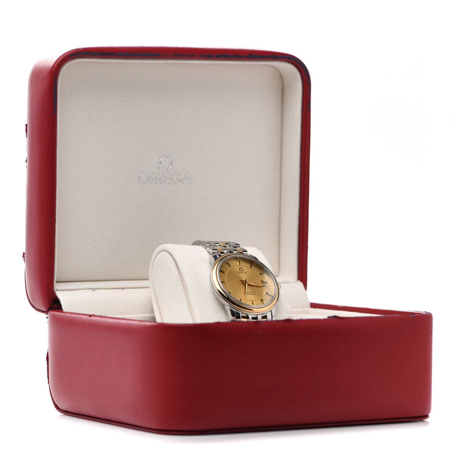 Omega Stainless Steel 18K Yellow Gold 34mm De Ville Chronometer Automatic Watch Champagne 4300.31.00 6 of 6