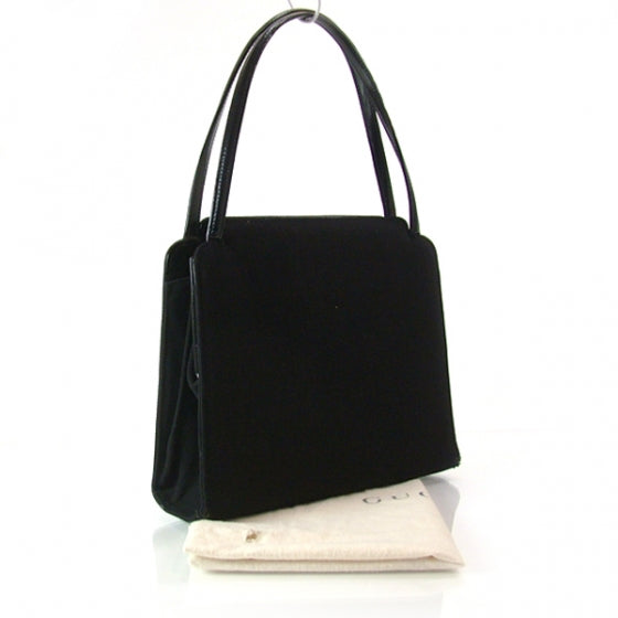 Gucci Nylon Leather Tote Black 3 of 11