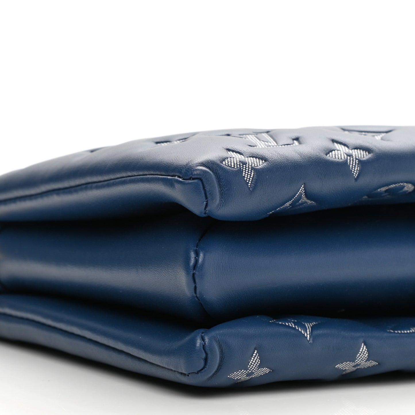 Lambskin Embossed Monogram Coussin PM Denim Blue