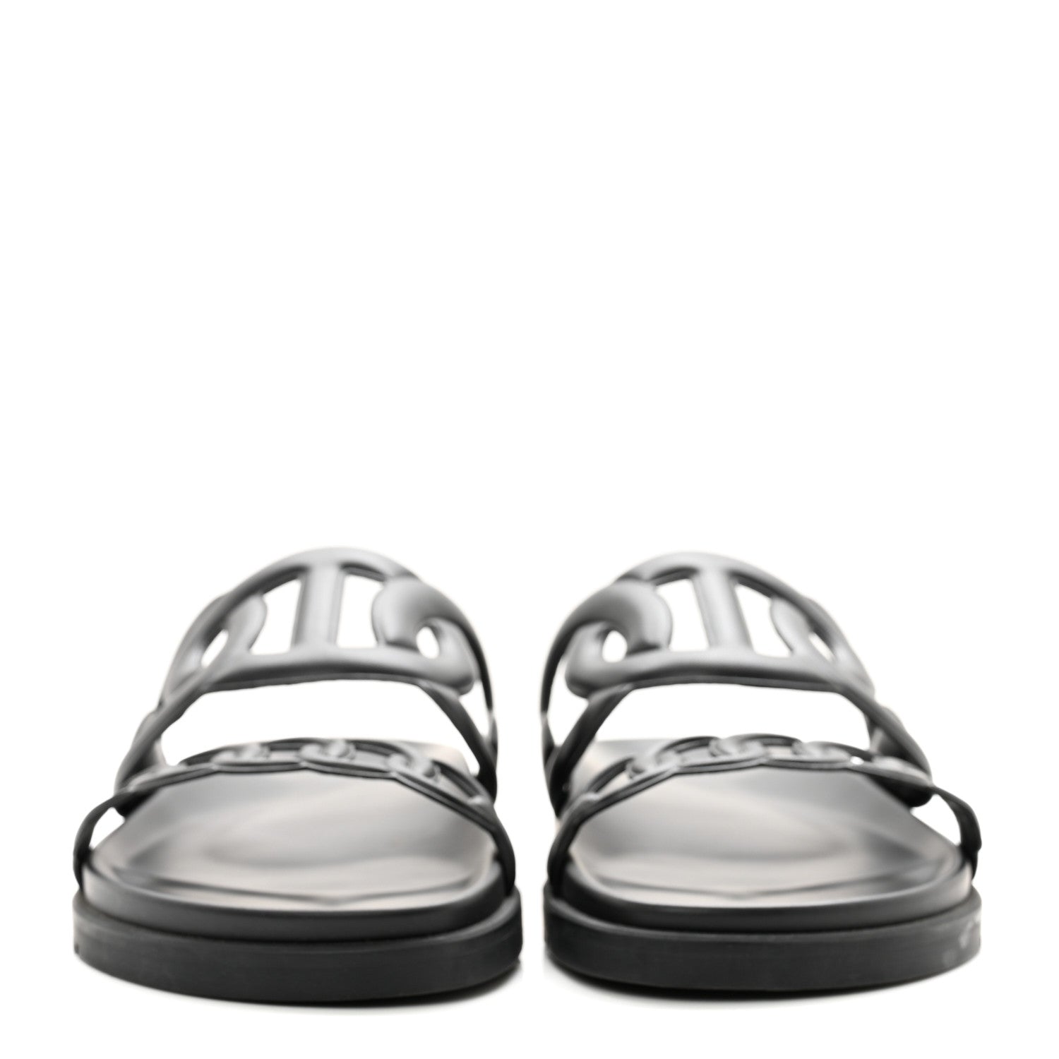 Hermes Nappa Extra Sandals 37.5 Black 2 of 9