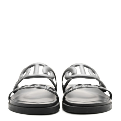 Hermes Nappa Extra Sandals 37.5 Black 2 of 9