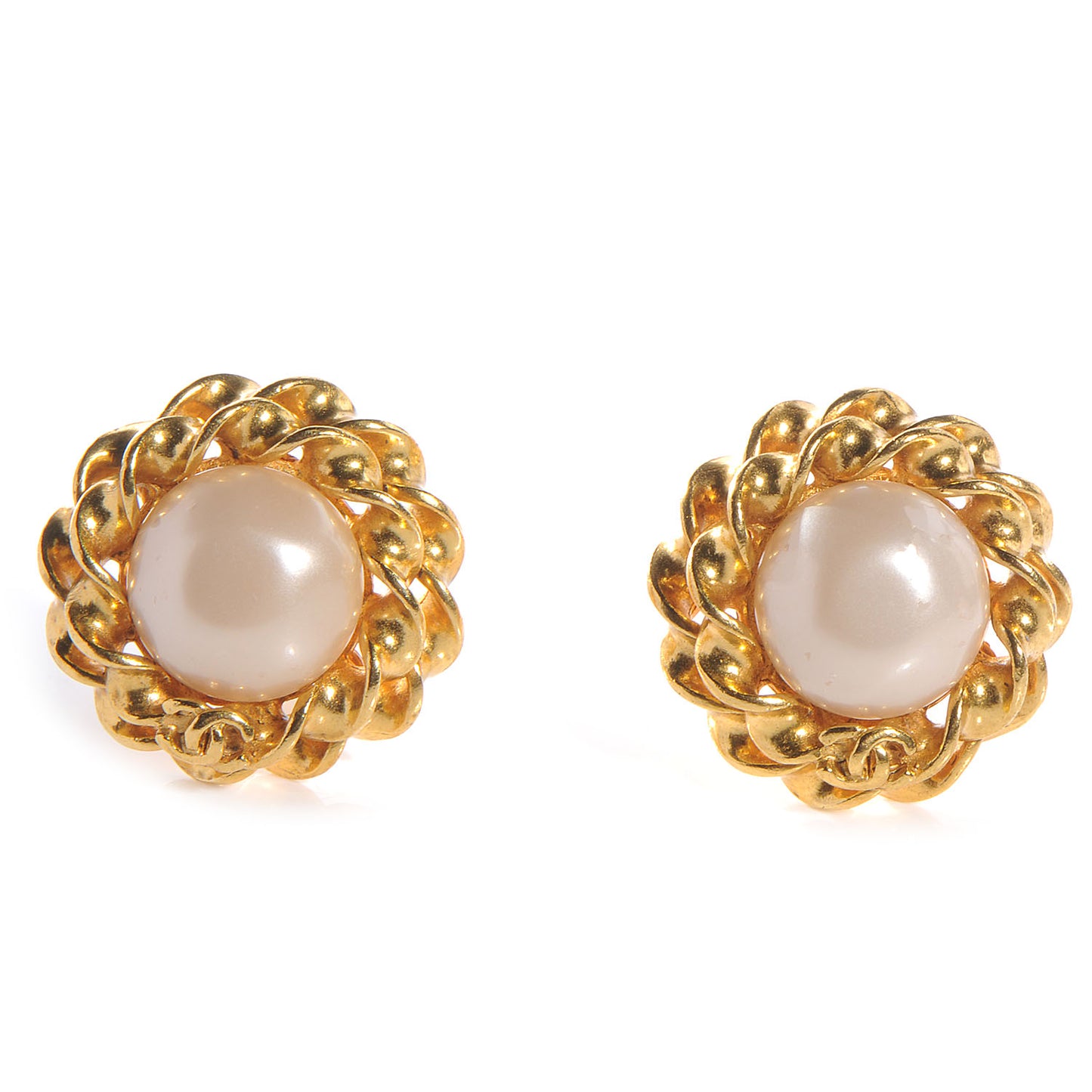 Pearl Clip On Earrings Gold